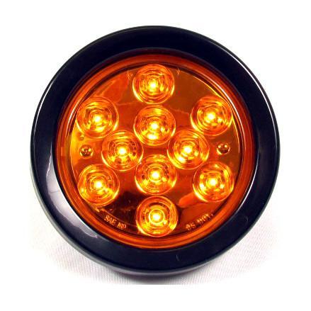 4" Amber Round Tail/Turn Led Light With 10 Leds And Amber Lens | F235160