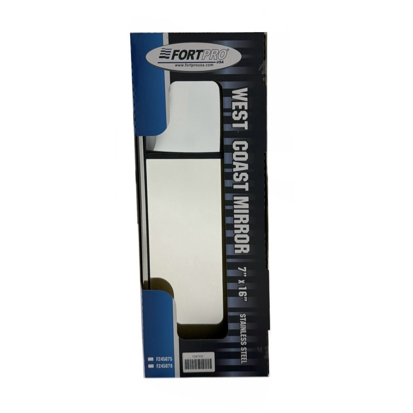 7" x 16" Stainless Steel West Coast Mirror, Heated with Convex section | F247532
