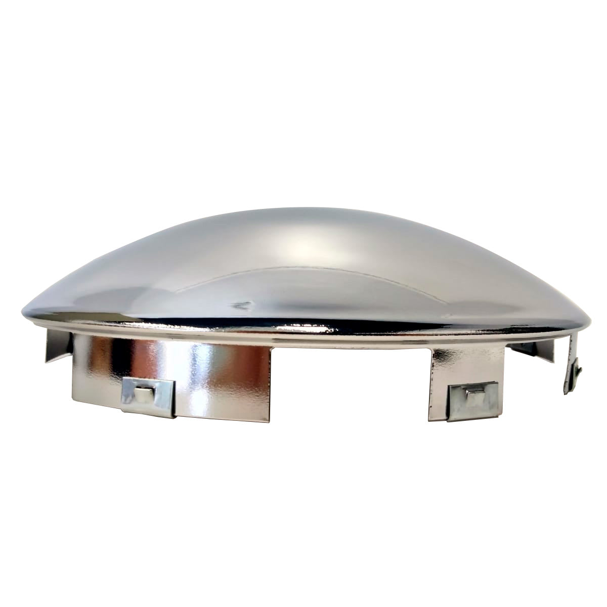 Chrome Steel Front Dome Style Hub Cap - 8.5" Id | 6 Notch Cut Out | F247609