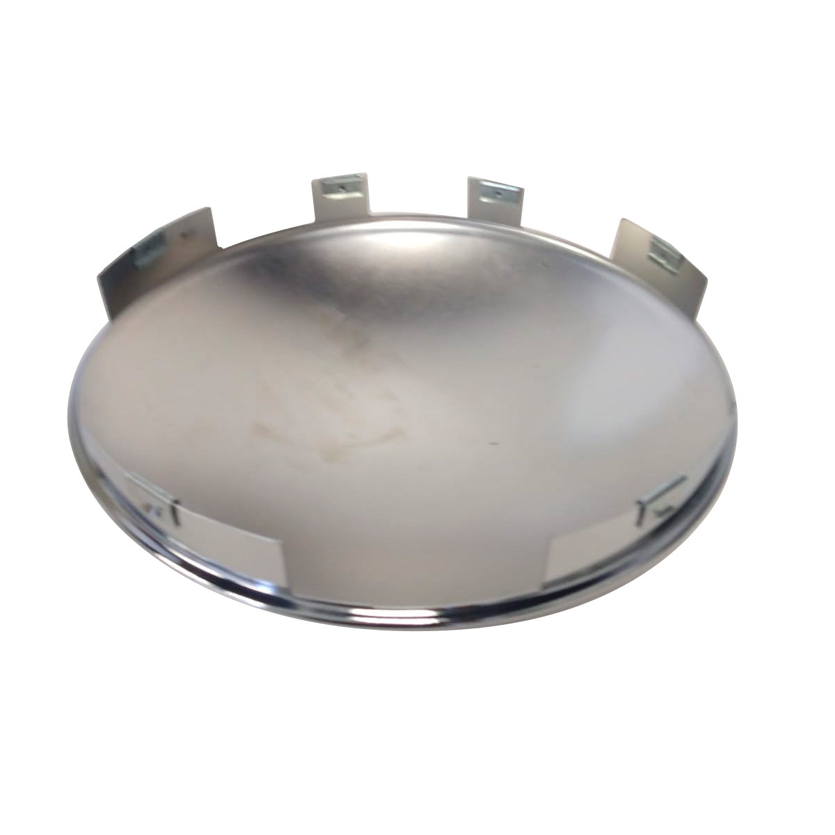 Chrome Steel Front Dome Style Hub Cap - 8.5" Id | 6 Notch Cut Out | F247609