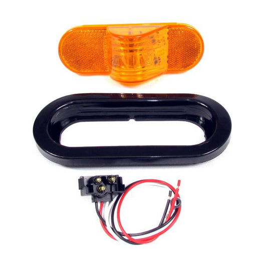 Amber Oval Mid-Turn Led Light Kit With Amber Lens
