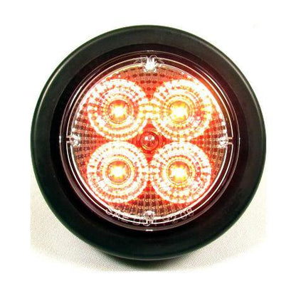 2-1/2" Red Round Clearance/Marker Led Light With 4 Leds And Clear Lens | F235126