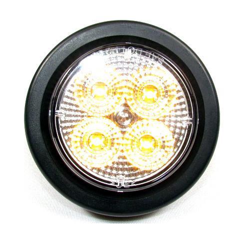 2-1/2" Amber Round Clearance/Marker Led Light With 4 Leds And Clear Lens | F235134