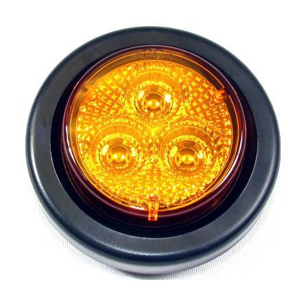 2" Amber Round Clearance/Marker Led Light With 3 Leds And Amber Lens | F235128