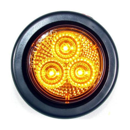 2" Amber Round Clearance/Marker Led Light With 3 Leds And Amber Lens | F235128