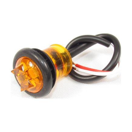 3/4" Amber Round Clearance/Marker Led Light With 1 Led And Amber Lens | F235207