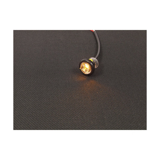 3/4" Amber Round Clearance/Marker Led Light With 1 Led And Clear Lens | F235209