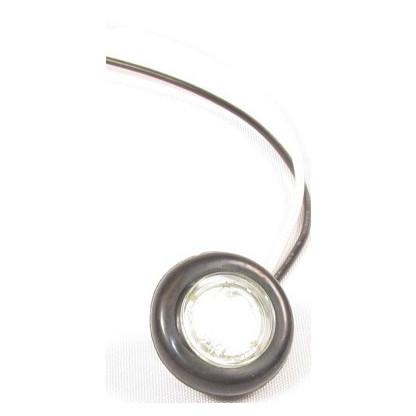 3/4" White Round Clearance/Marker Flat Led Light With 1 Led And Clear Lens | F235218