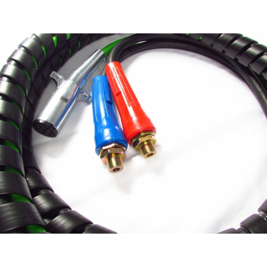 Fortpro 15Ft 3 in 1 ABS and Air Hoses Assembly Wrap | 7 Way Electrical ABS Trailer Cord Cable & 2 Air Hoses | Replace 42045656, 451098, 169157 | F235507