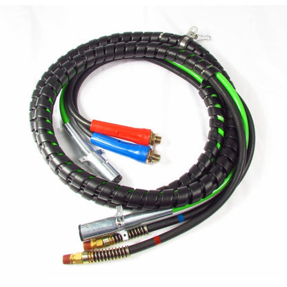 Fortpro 15Ft 3 in 1 ABS and Air Hoses Assembly Wrap | 7 Way Electrical ABS Trailer Cord Cable & 2 Air Hoses | Replace 42045656, 451098, 169157 | F235507