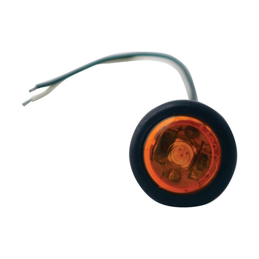 3/4" Amber Round Clearance/Marker Flat Led Light With 1 Led And Amber Lens | F235214