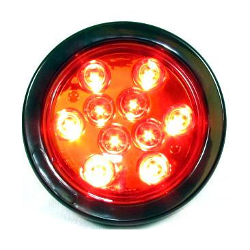 4" Red Round Tail/Stop/Turn Led Light With 10 Leds And Red Lens | F235150