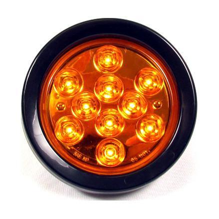 4" Amber Round Tail/Turn Led Light With 10 Leds And Amber Lens | F235160