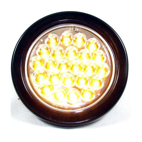 4" Amber Round Tail/Turn Led Light With 24 Leds And Clear Lens | F235119