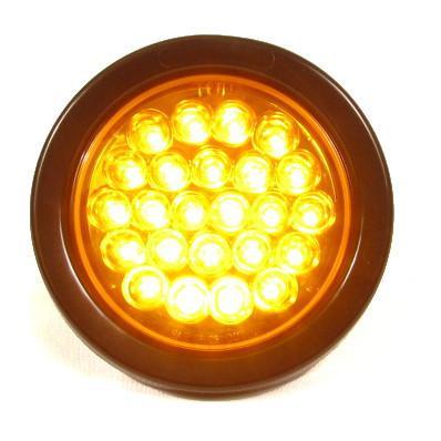 4" Amber Round Tail/Turn Led Light With 24 Leds And Amber Lens | F235163