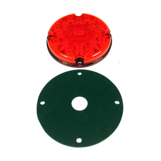 7" Red Round Tail/Stop/Turn Led Bus Light With 17 Leds And Red Convex Dot Lens | F235308