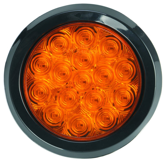 Fortpro 4" Round Tail/Turn Led Light with 16 SQ Leds and Amber Lens | F235509