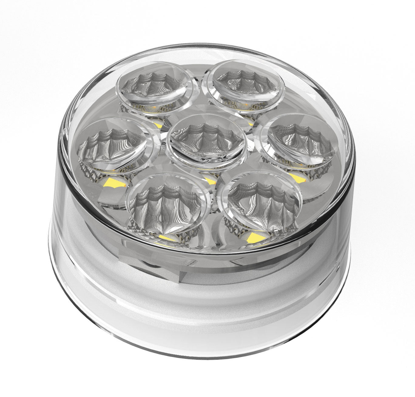 2” Round Dual Function Multivoltage Led Lights - Red & Ambar Led/Clear Lens | F238701
