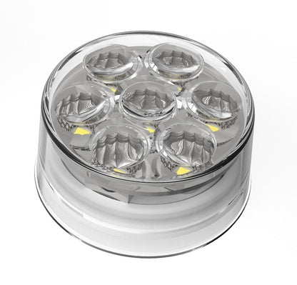 2” Round Dual Function Multivoltage Led Lights - Red & Ambar Led/Clear Lens | F238701