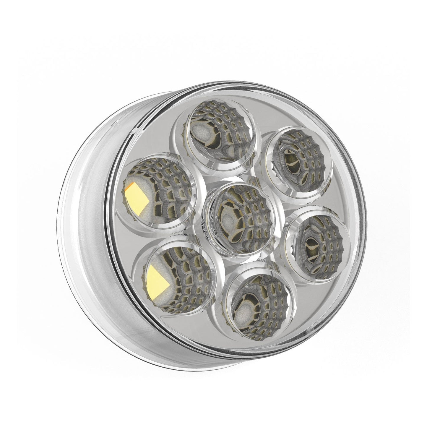 2” Round Dual Function Multivoltage Led Lights - Red & Ambar Led/Clear Lens | F238701