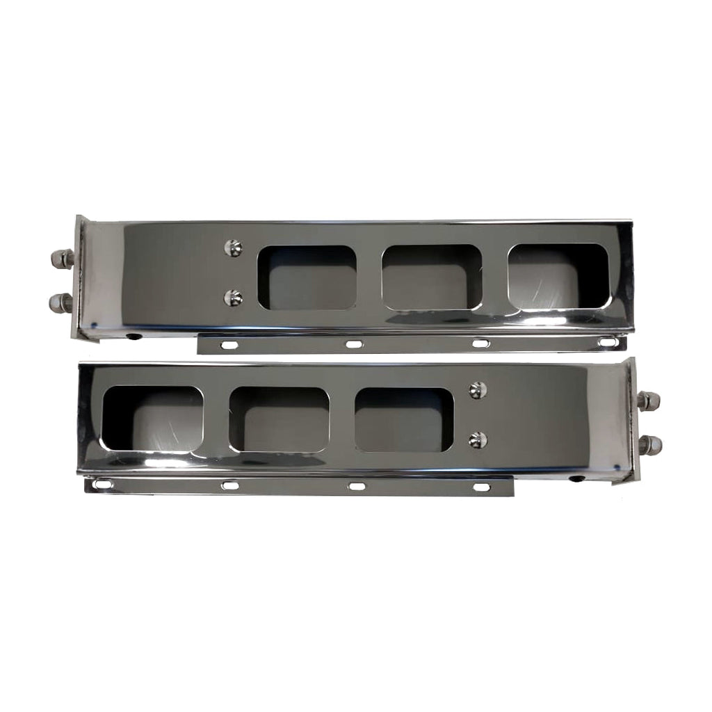 F247588 | CHROME SPRING LOADED 2 PIECES LIGHT BAR WITH RECTANGULAR CUT OUT 6"X30"X2.25"