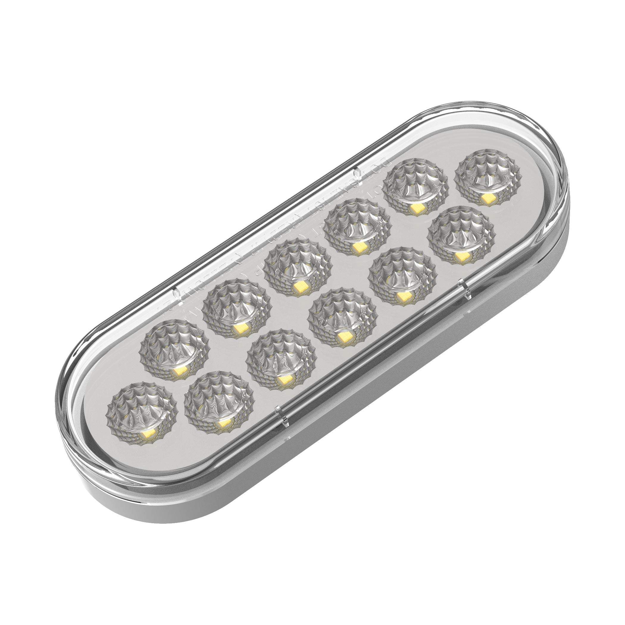 Atled Function 6” Oval Dual Function Multivoltage Led Lights - Red & Ambar Led/Clear ...