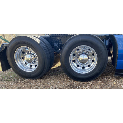 Chrome Rear Axle Wheel Cover Kit Hub Cap w/ 33Mm Thread-On Nuts Covers | F245695