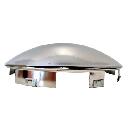 Chrome Steel Front Dome Style Hub Cap - 8.5" Id | 6 Notch Cut Out | F247609