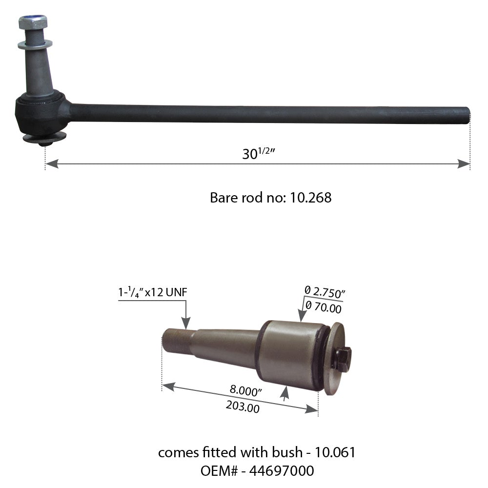 Fortpro Torque Rod with Bush Compatible with Hendrickson 400/460 Suspensions Replaces 46681-000 | F184222