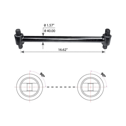 Fortpro Torque Rod with Bushing Compatible with Freightliner Rear 4" Spring FH34-38, FH36-40 Series Trucks Replaces 161-3053-000 | F317227