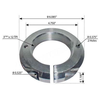 Fortpro Trunnion Nut Compatible with Mack Rear Suspension 4" Spring SS50 Camelback, 5" Spring SS58 Camelback Series Trucks Replaces 25QJ220BP2 | F174056