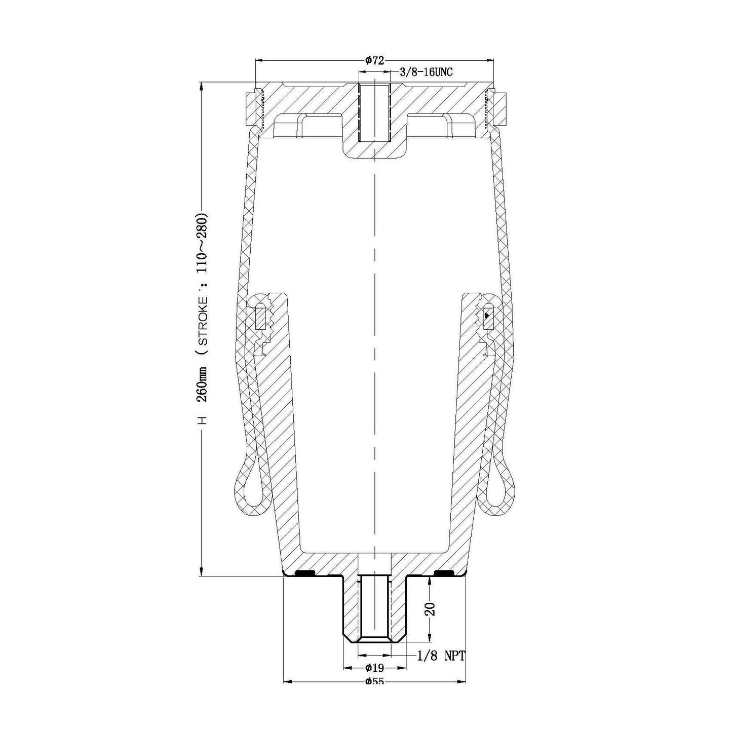 F245578 | DVP AIR SPRING  7110, 1S5-152, R81-1001 | Replace 804269