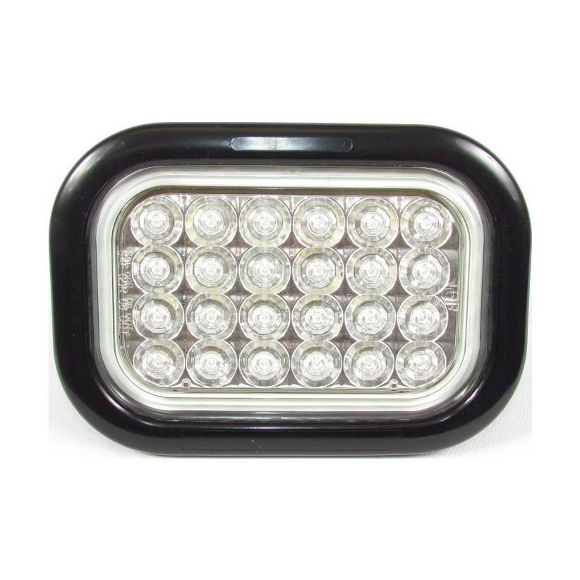 5 5/16" X 3 7/16" White Rectangular Backup Led Light With 24 Leds And Clear Lens | F235306