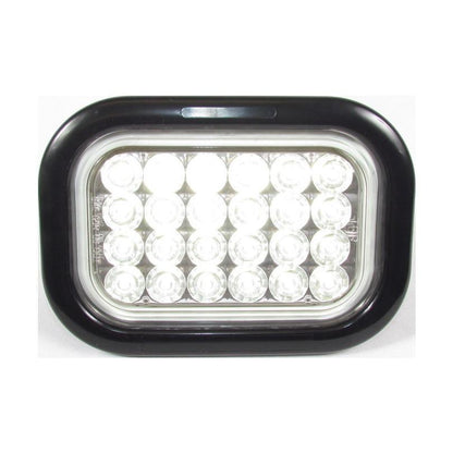 5 5/16" X 3 7/16" White Rectangular Backup Led Light With 24 Leds And Clear Lens | F235306