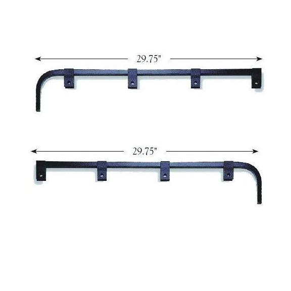 Black Mud Flap Hanger Straight Spring Steel - No Coil - Pair | F247589