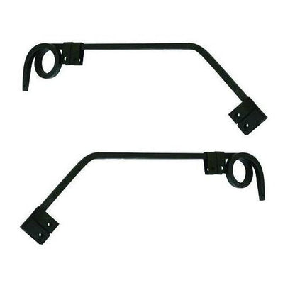 Black Angled Spring Steel Mud Flap Hanger - 1 Coil Pair | F247592