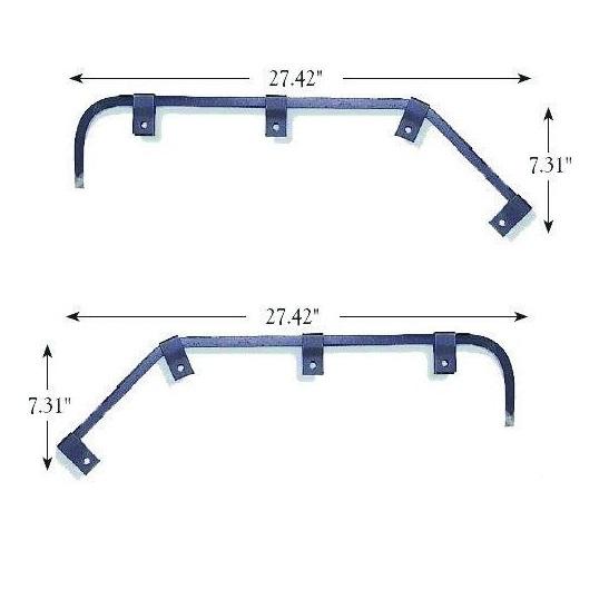 Black Angled Spring Steel Mud Flap Hanger - No Coil Pair | F247590