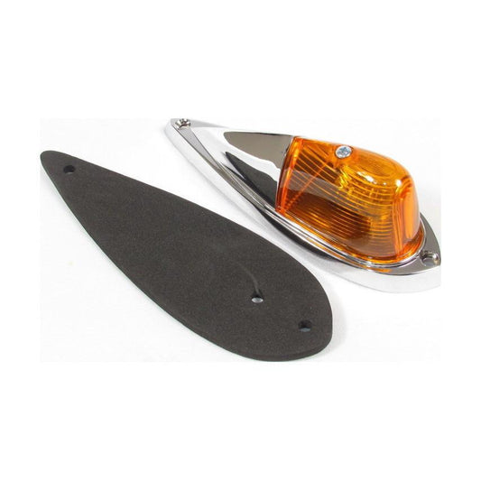 Cab Marker Incandescent Light With Amber Lens And Chrome Base | F235275
