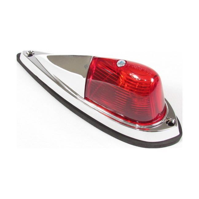 Cab Marker Incandescent Light With Red Lens And Chrome Base | F235276
