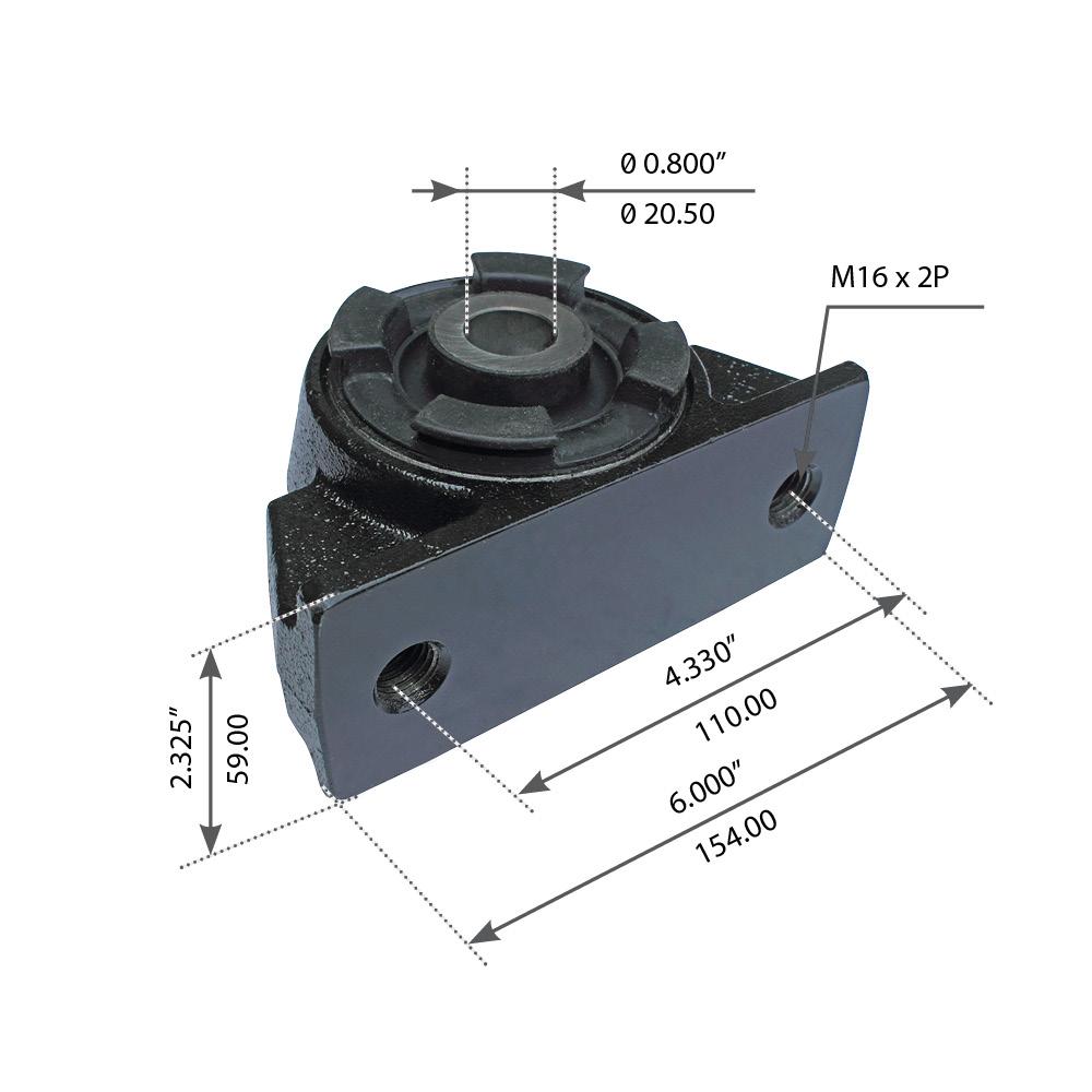 Fortpro Cabin Mount with Bushing Compatible with Mack CH/CL Series Trucks Replaces 30QS3373M, 30QS34279M, 30QS3479, 30QS3479A, 30QS3479AM, 30QS3479M |  F245624