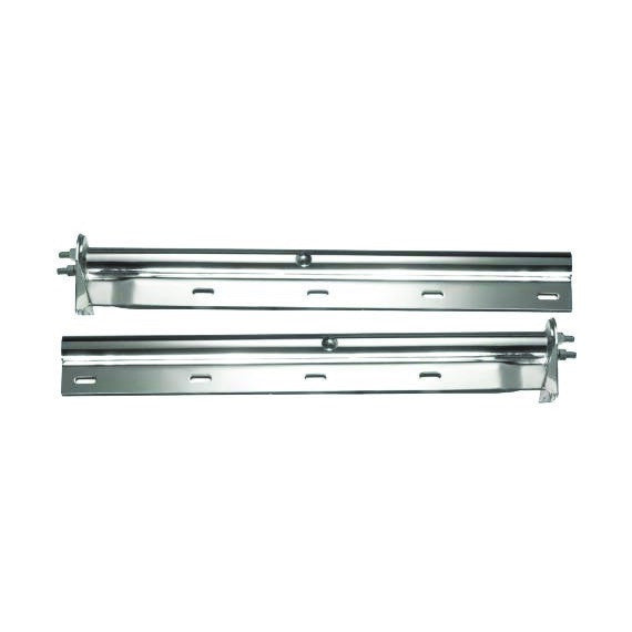 F247585 | MUD FLAP HANGER STRAIGHT 1-1/8" SPACING BETWEEN BOLT. CHROME SOLD BY PAIR