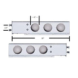 Fortpro Chrome Spring Loaded Mud Flap Hanger Light Bar with 4" Round Light Cutouts | F247587