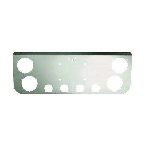 Chrome Rear Center Panel With Four 4" & Four 2" Light Round Cutouts | F247626