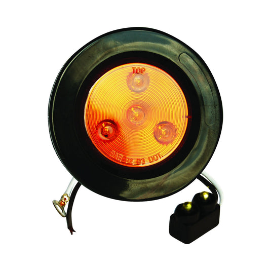 2-1/2" Amber Round Clearance/Marker Led Light With 4 Leds And Amber Lens | F235169