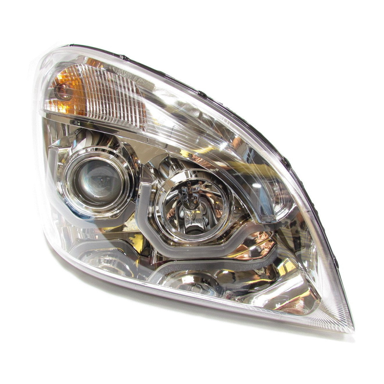 Chrome Housing Projector Headlight For Freightliner Cascadia - Passenger Side