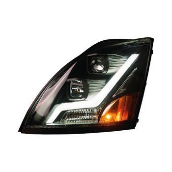 Fortpro Black Housing Headlight with Light Bar Compatible with Volvo VN/VNL - Driver Side | F236823