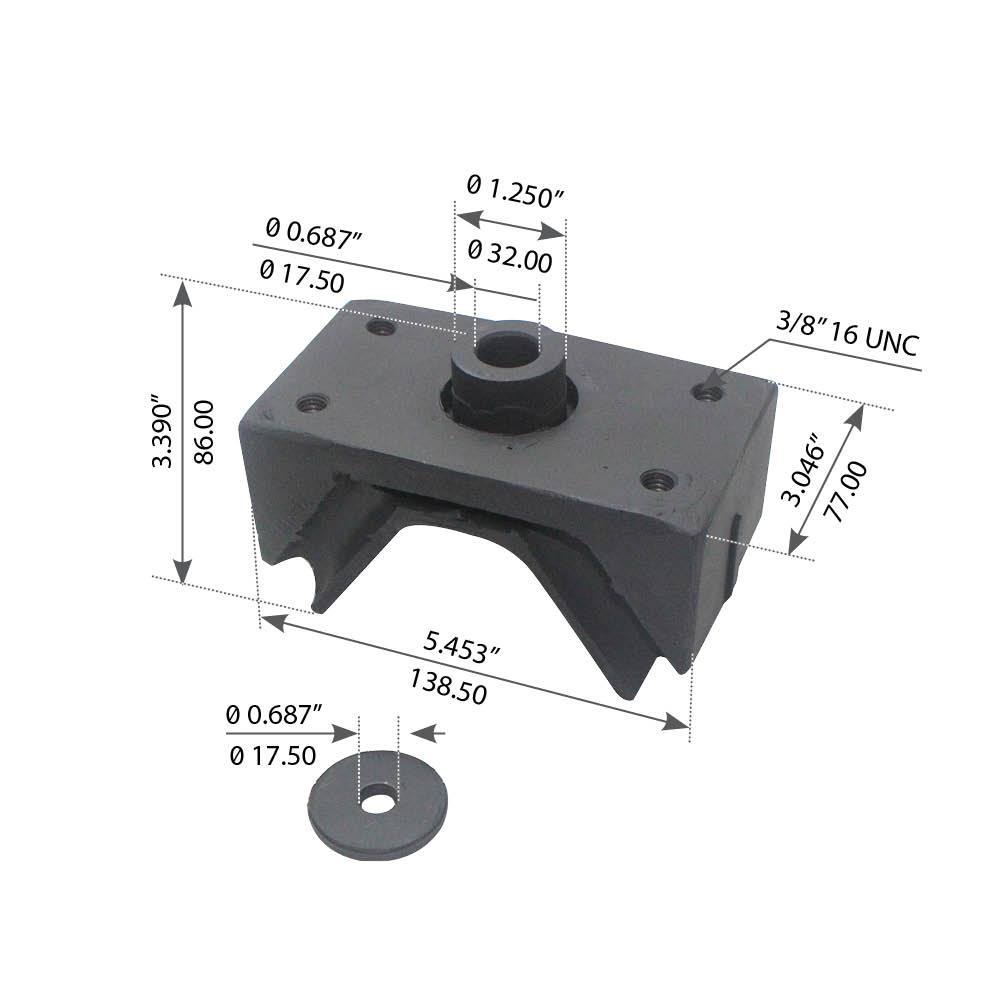 Fortpro Rear Motor Mount for International-Navistar Replaces 1664728C1, 1664728C2 | F306938