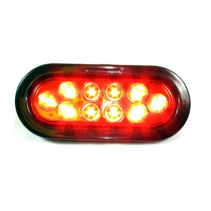 6" Red Oval Marker/Tail/Stop/Turn Led Light With 10 Leds And Red Lens | F235180