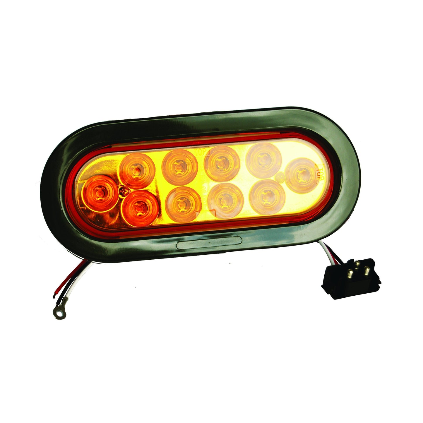 6" Amber Oval Marker/Tail/Turn Led Light With 10 Leds And Amber Lens | F235190