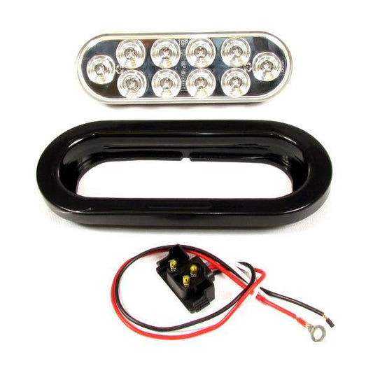 6" Amber Oval Marker/Tail/Turn Led Light With 10 Leds And Clear Lens | F235196